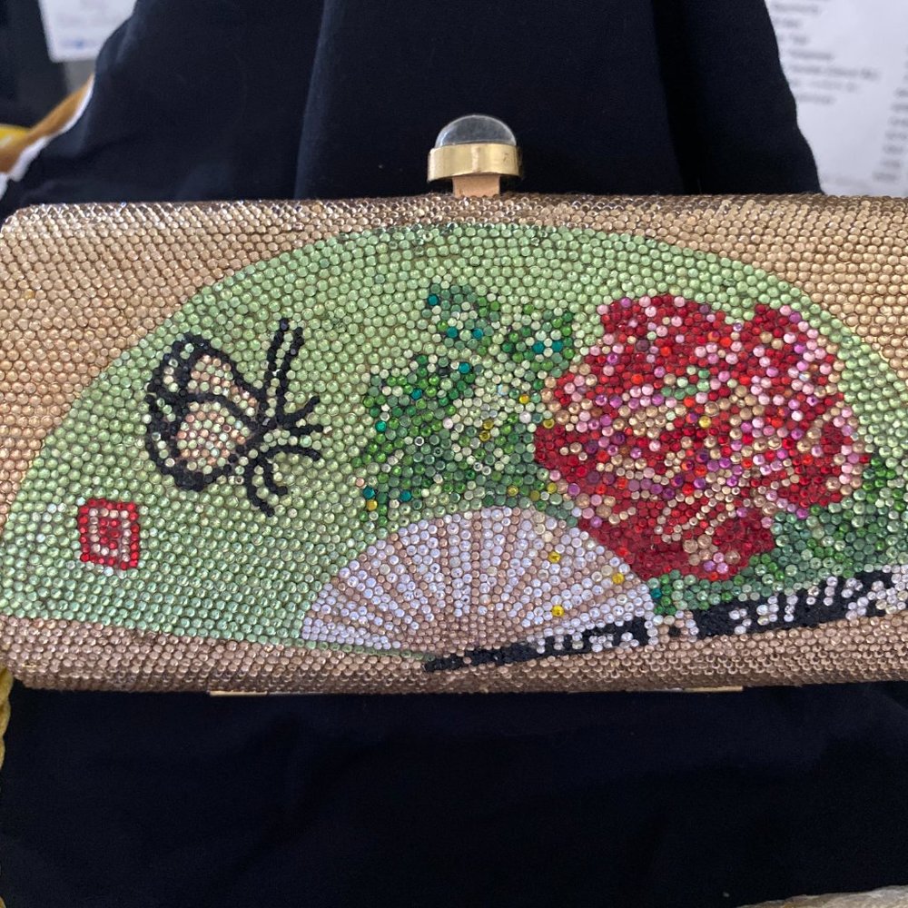 Fancy hand designed with Swarovski crystal's clutch purse.